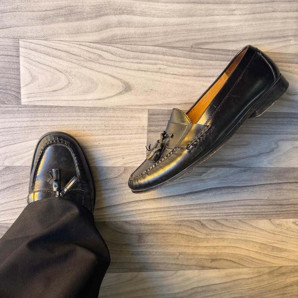 Cole Haan Black Leather Tassel Loafers 03506 Size 11D